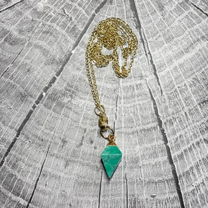 24” Turquoise Pendant Necklace