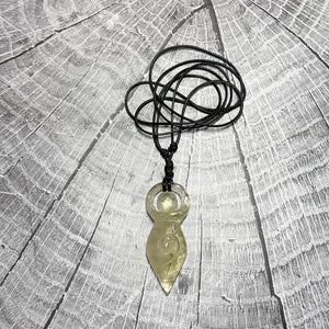 Adjustable Cord Citrine Goddess Pendant