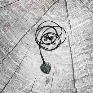 26” Seraphinite Heart Pendant Necklace