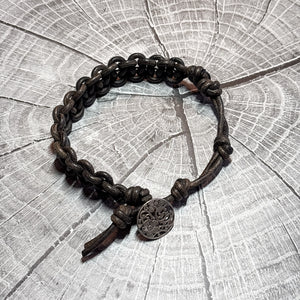 Grey 3mm Leather Bracelet